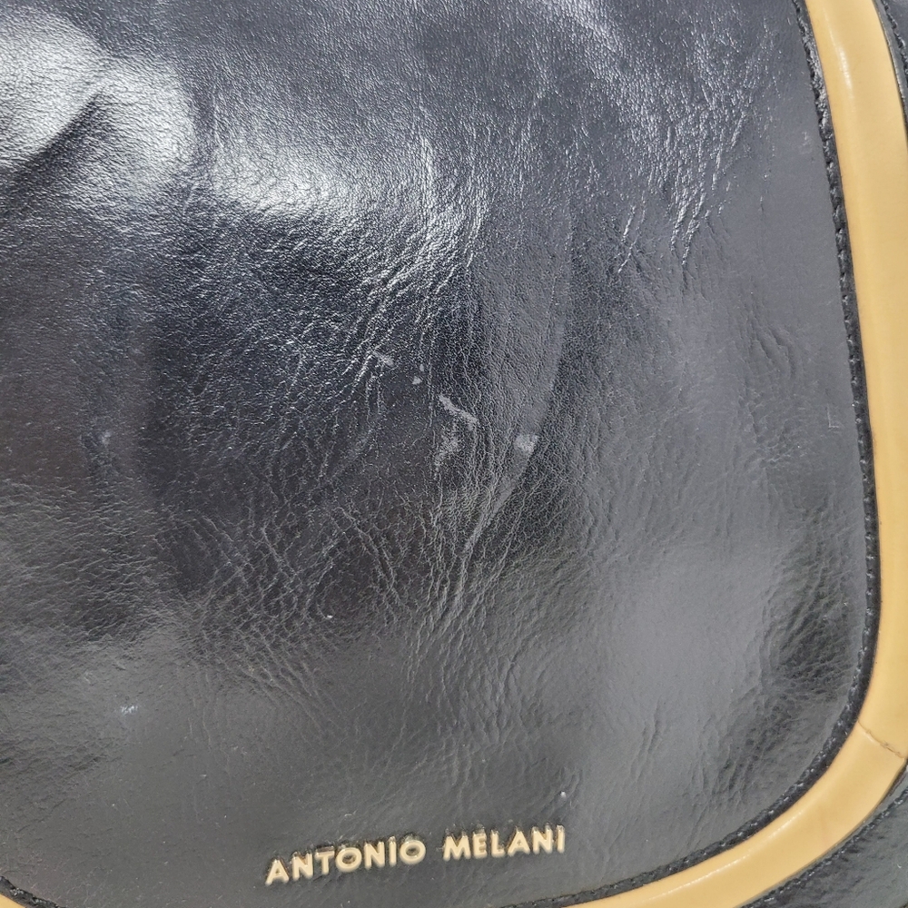 Antonio Melani Black Vintage Leather Saddle Bag - Picture 9 of 13
